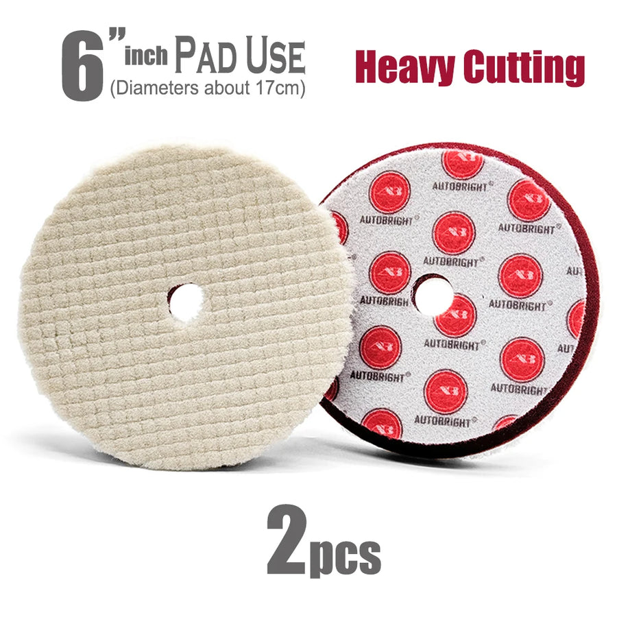Wool Polishing Pads, 5- & 6-Inch Options, 2-Pack