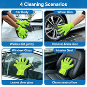Five-Finger Chenille & Mesh Car Wash Gloves