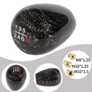 Universal Carbon-Fiber-style Oval 5-Speed Manual Gear Shift Knob