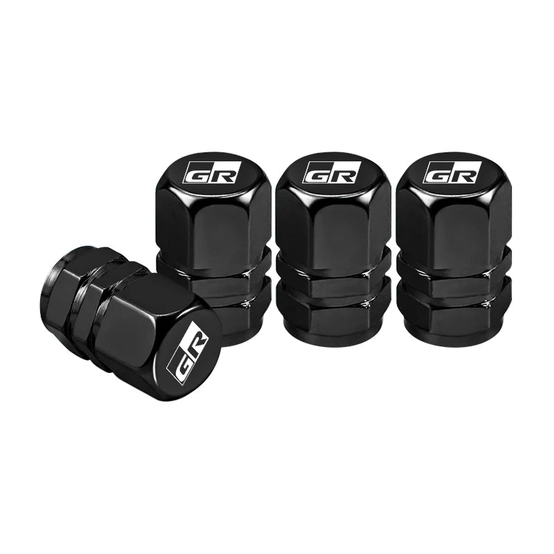 Toyota GR Sport-Style Aluminum Tire Valve Caps – 4-Piece Set