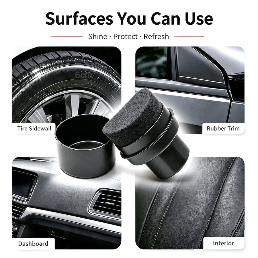 Curved Foam Tire Dressing Applicator with Storage Lid