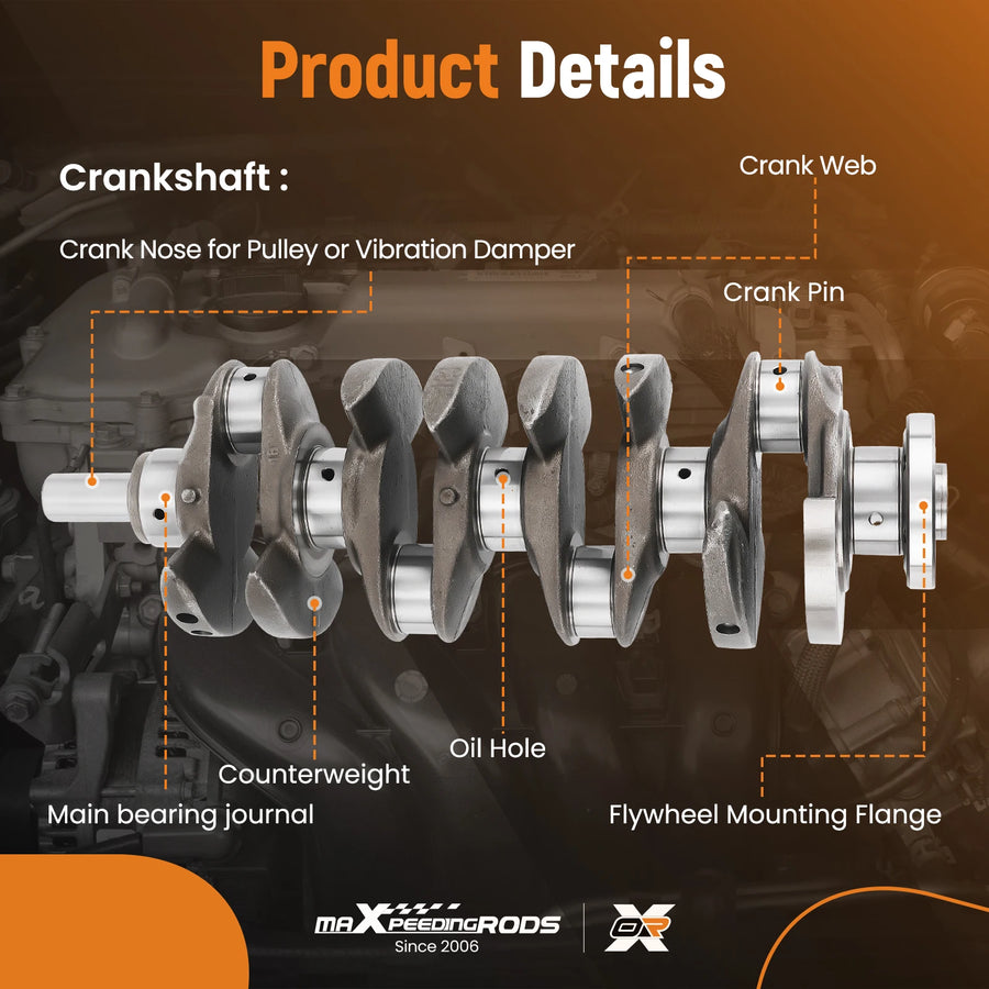 Crankshaft, Connecting Rod and Bearing Kit for GM 2.4L Engines