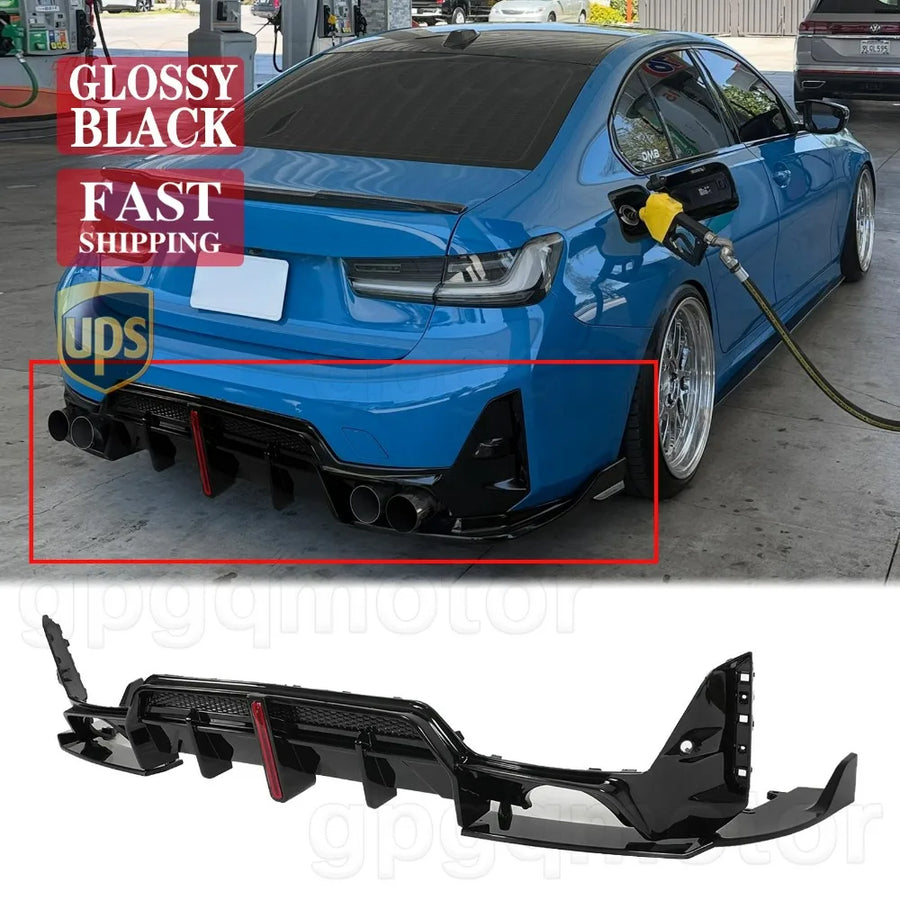 Gloss Black Rear Bumper Diffuser for 2023–2026 BMW G20
