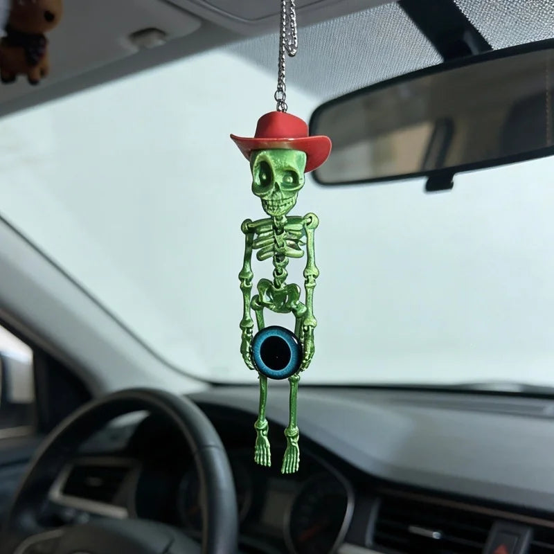 3D-Printed Skull Skeleton Hanging Car Ornament
