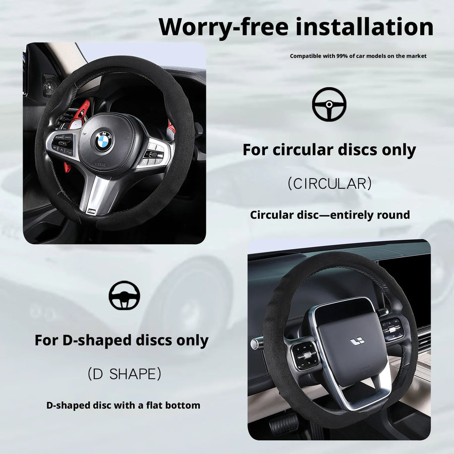 Ultra-Thin Suede Steering Wheel Cover for Select Jeep Models