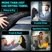 1300 GSM Grey Microfiber Drying Towel, Three Size Options