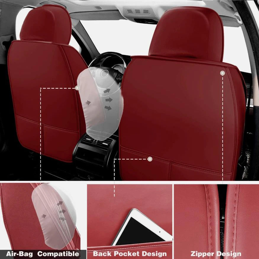 Red Universal Full 5-Seat Cover Set for Split Rear Benches