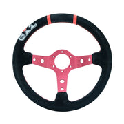 320 mm Suede Deep-Dish 6-Bolt Racing Steering Wheel