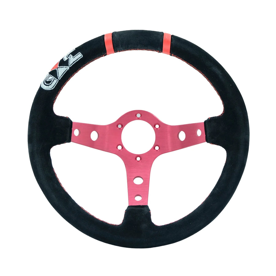 320 mm Suede Deep-Dish 6-Bolt Racing Steering Wheel