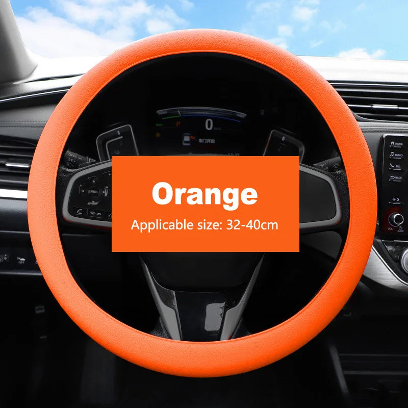 Universal Non-Slip Silicone Steering Wheel Cover – 38 cm