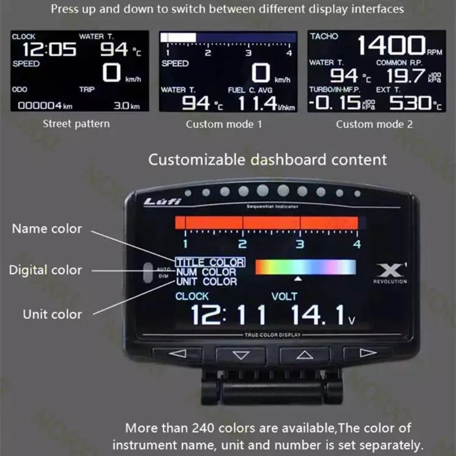 Lufi Water Temperature, Turbo Boost Automotive Gauge