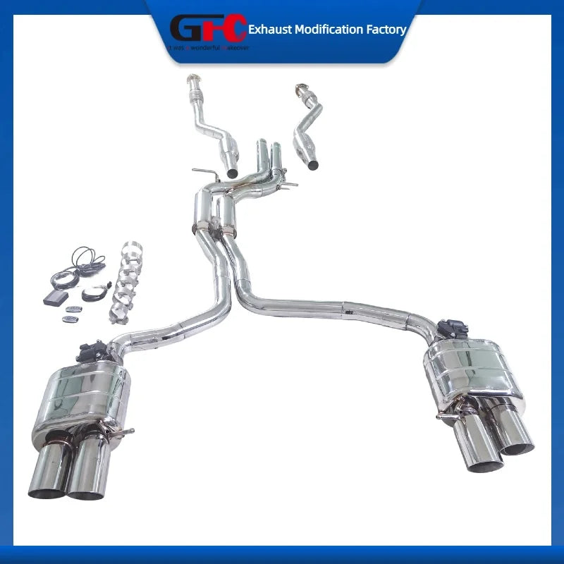 304 Stainless Steel Valved Cat-Back Exhaust System for Audi S4 B8 2009-2016