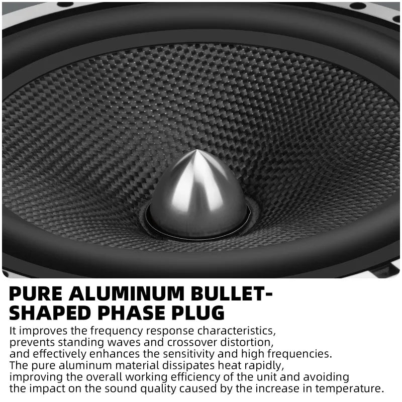 6.5-Inch 1000W Max Carbon-Fiber Component Car Speakers