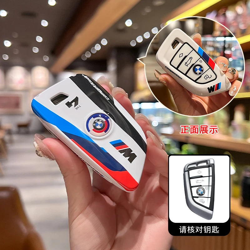 Zinc Alloy and Silicone Car Key Case Cover for BMW