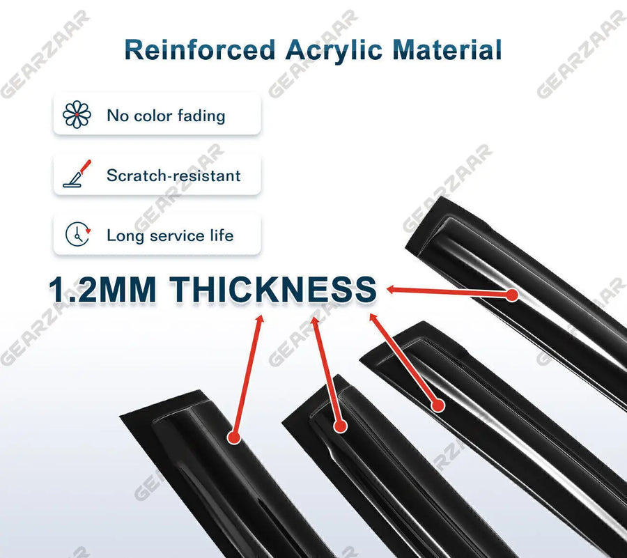 Wavy-Style Window Visors for 2012–2015 Honda Civic Sedan – 4 Pieces