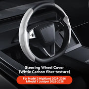 Leather Steering Wheel Cover for Tesla Model 3/Y Highland and Juniper
