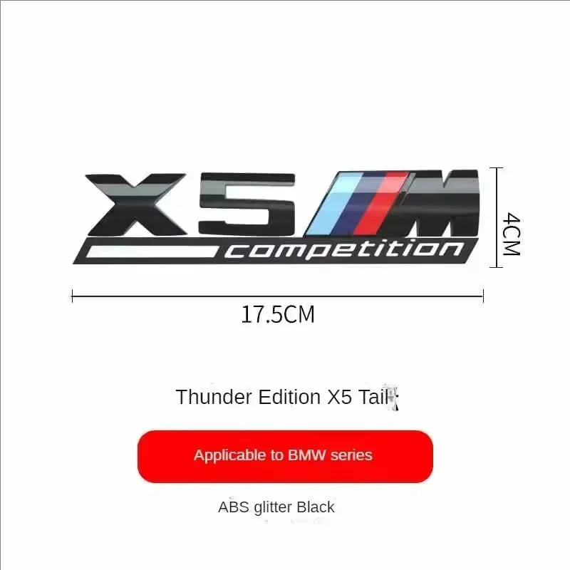 For BMW M1 M2 M3 M4 X2 X3 X5 X6 X7 M Competition 3D Tri-Color Emblem Sticker Waterproof Trunk Fender
