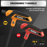 14-Piece T-Handle SAE and Metric Hex Key Set