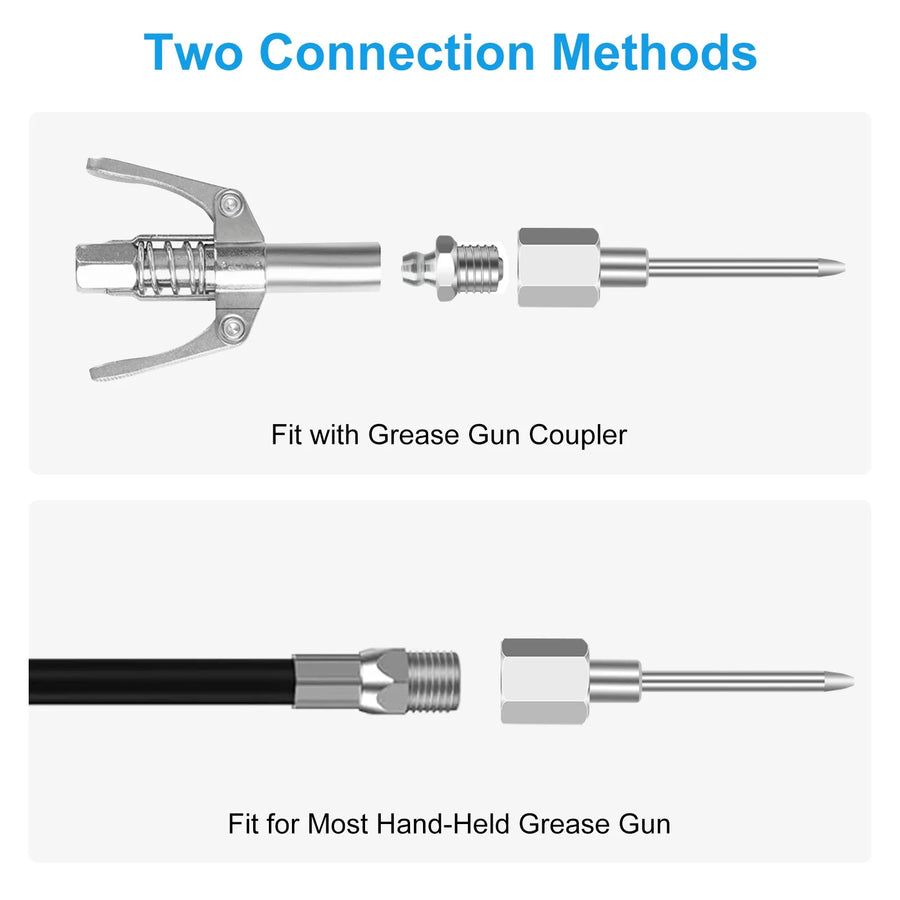 Grease Gun Coupler and Nozzle Accessory Kit – 7 Pieces
