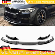 BMW 5 Series G30 M Sport Gloss-Black Front Bumper Lip – 2017–2020