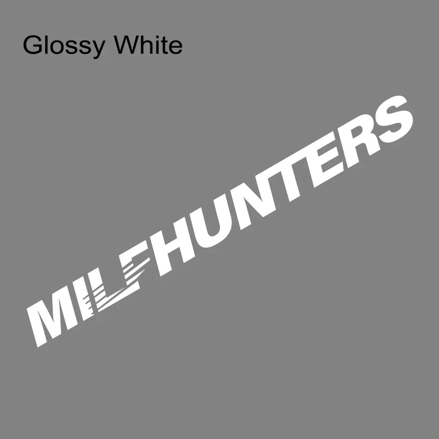 “MILF Hunters” Windshield Vinyl Decal – 100 × 9 cm