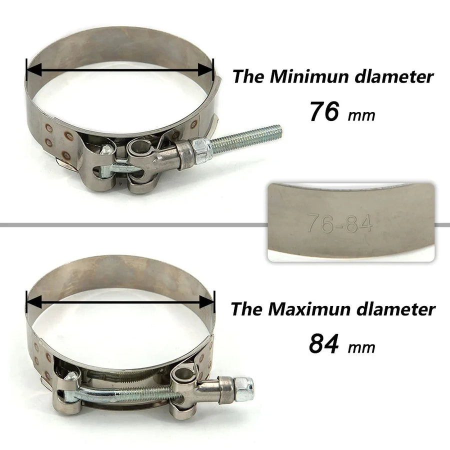 304 Stainless Steel T-Bolt Clamp – 2 to 4-Inch Sizes