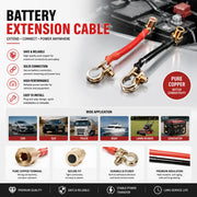 Positive and Negative Battery Terminal Extension Cable Set
