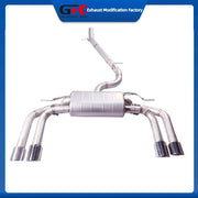 304 Stainless Steel Valved Cat-Back Exhaust System for Audi S3, Volkswagen Golf R & T-Roc 2.0T