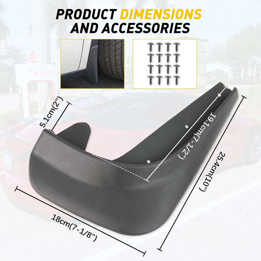 Complete Mudguard Splash Guard Kit 4 Fenders +8 Screws for Honda Civic Del Sol