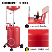 20-Gallon Air-Operated Waste Oil Drain Tank with Optional Regulating Valve