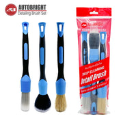 3-Piece Blue Car Interior Detailing Brush Set
