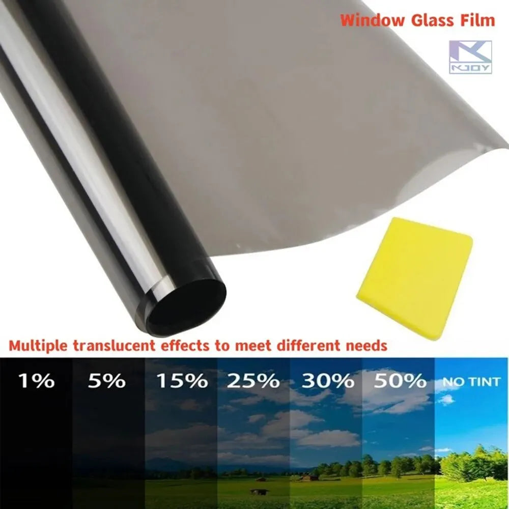 Black Automotive Window Tint Film – 3 m × 50 cm, 1–50% VLT