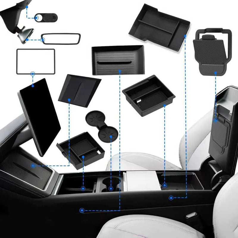 Interior Organizer Set for 2025–2026 Tesla Model Y Juniper – 10 Pieces