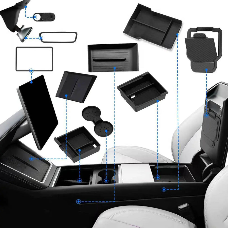 Interior Organizer Set for 2025–2026 Tesla Model Y Juniper – 10 Pieces