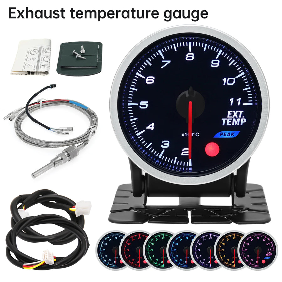 52mm 8-color Oil Pressure, Oil Temperature, Turbo Boost and More Automotive Gauge