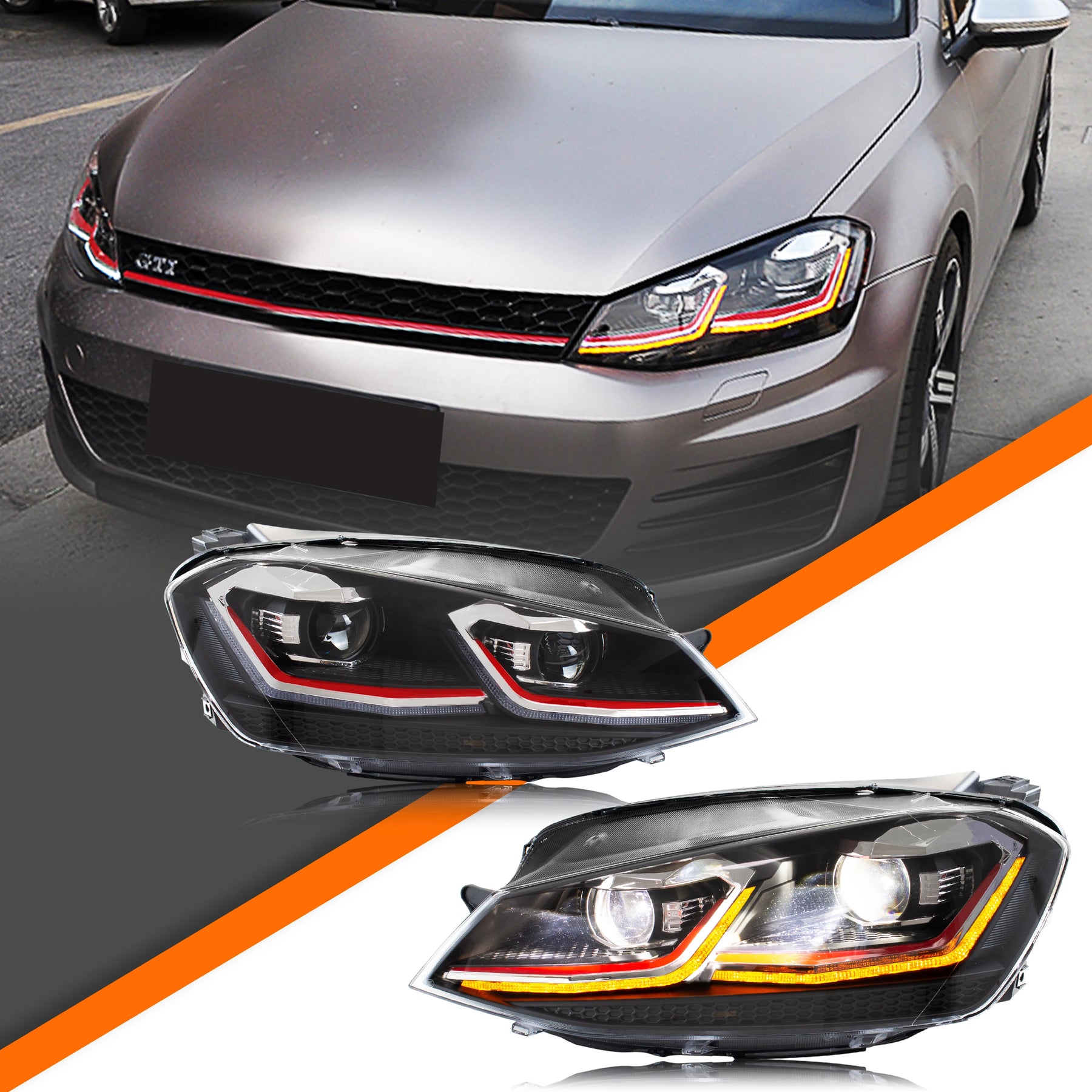 Volkswagen Golf Mk7 LED Headlight Pair – 2013–2017