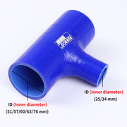 Universal T-Piece Silicone BOV Hose, 51-76mm