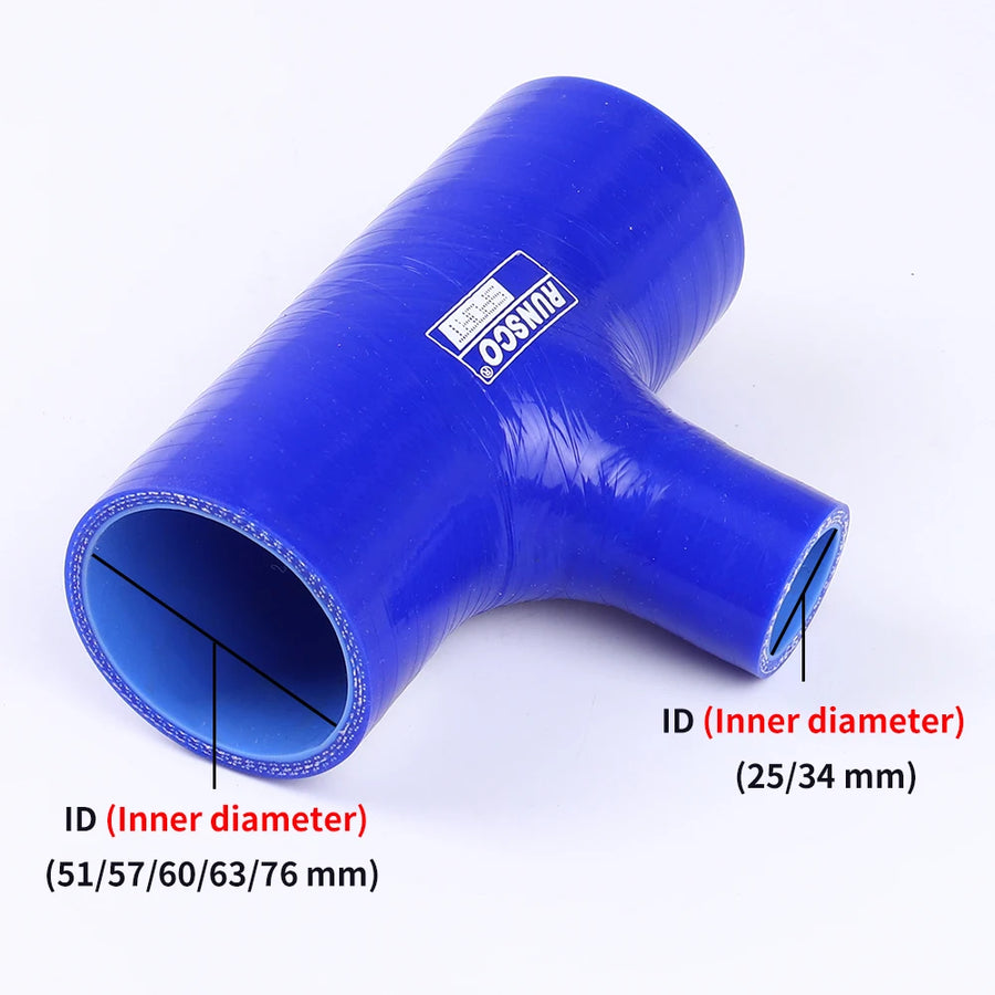 Universal T-Piece Silicone BOV Hose, 51-76mm