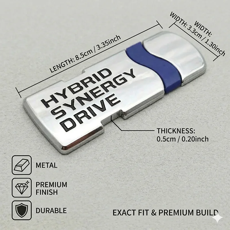 3D Metal Logo HYBRID SYNERGY DRIVE Emblem Badge for Toyota Prius Camry RAV4 Corolla Trunk Fender Sticker