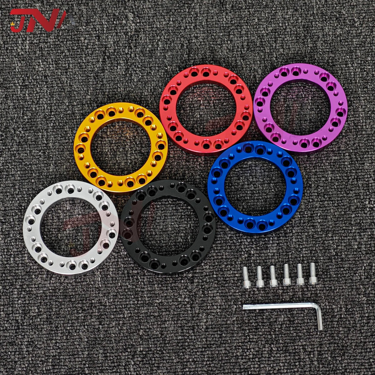 70MM 74MM PCD Steering Wheel Hub Adapter Spacer Kit 6 Bolts Universal Aluminum Steering Wheel Spacer