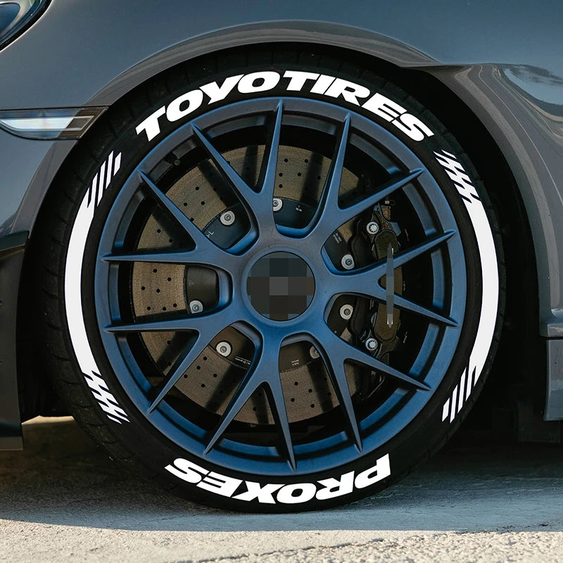 For 4 Tires Toyo 3D Tire Letter Stickers Waterproof Pvc Raised Wheel Decals Racing Car Sidewall