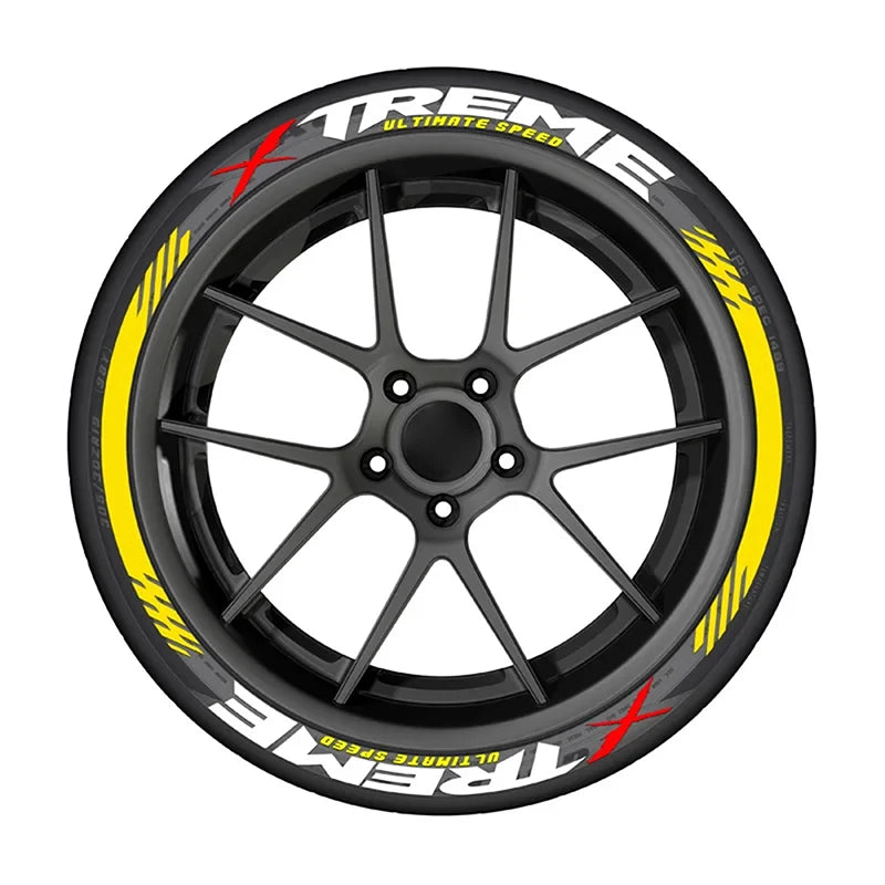 For 4 Tires Xtreme 3D Tire Letter Stickers Waterproof Pvc Racing Wheel Decals No Glue Included