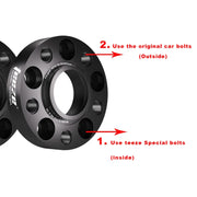 M14X1.5 Wheel Spacers for Audi A5 PCD 5X112 CB 66.6 Forged Black Wheel