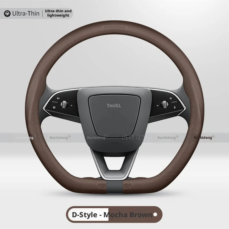 Nappa 37-38CM Steering Wheel Cover for Tesla Model Y Model 3 Car Interior
