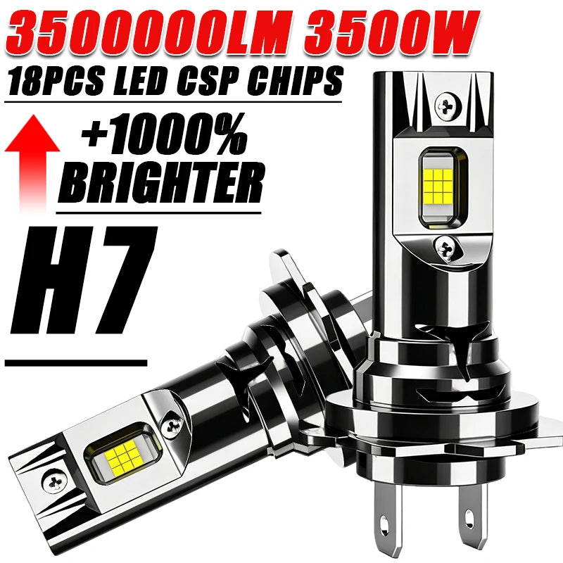 H4/H7 LED Headlight Bulb – 6000K, CANBUS, Compact