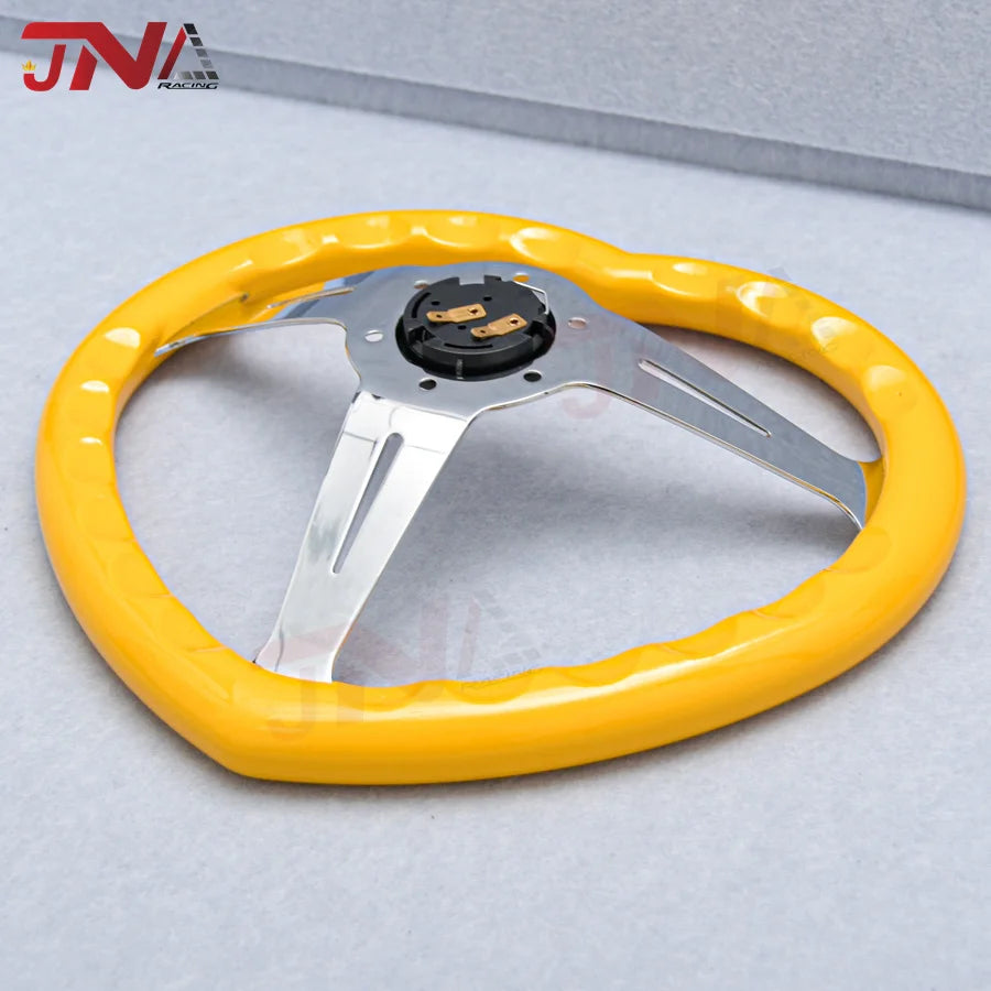 Yellow Heart Shape Racing Sports Car Steering Wheel JDM Style Aftermarket Steering Wheel