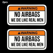 2-Piece “No Airbags, We Die Like Real Men” Car Decal Set