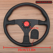 Universal 14-inch Monte Carlo Style Leather Sport Steering Wheel