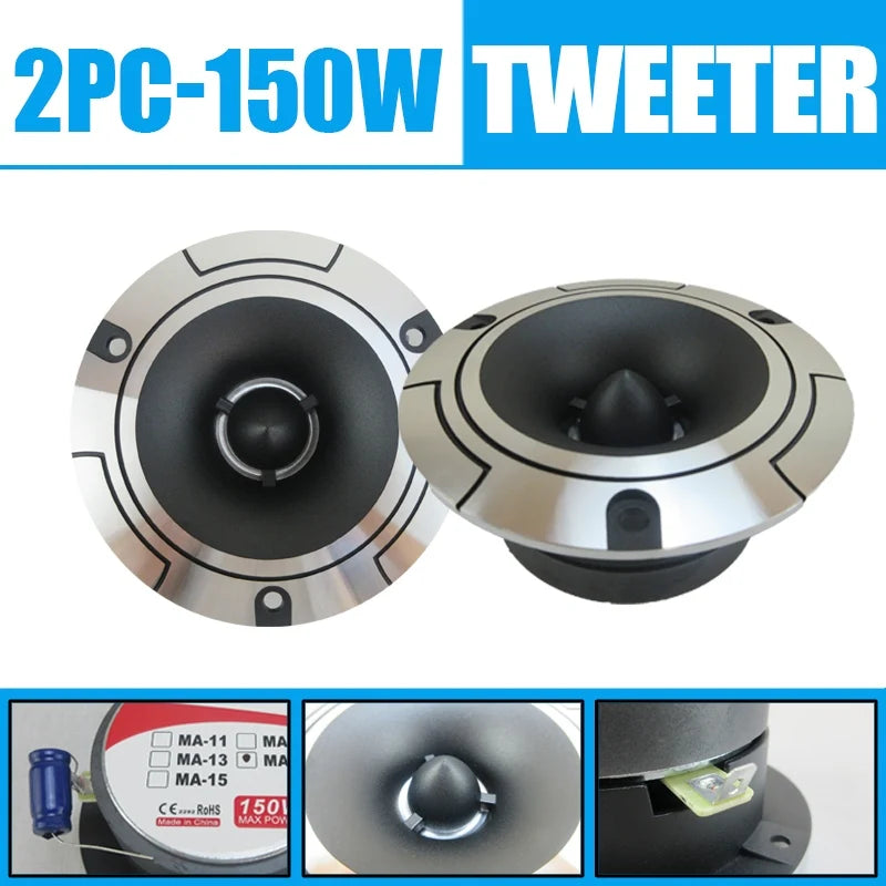 150W Max 4-Ohm Aluminum Car Audio Tweeters
