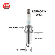 Ngk Iridium Spark Plug ILZFR6C-11K 90428 176628